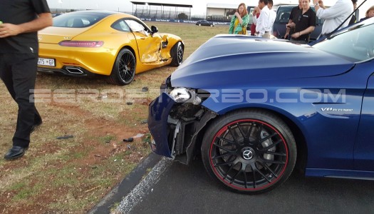 Mercedes-AMG C 63 crashes into AMG GT S on track (Video)
