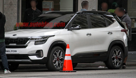 Kia SP SUV spied without camouflage wearing Seltos badge